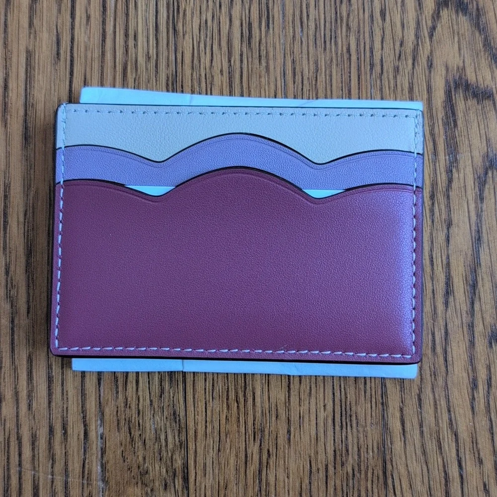 NWT Coach Petal Card Case Women's Leather Wallet